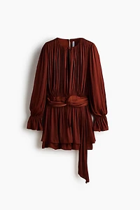 Knot-Detail Draped Dress