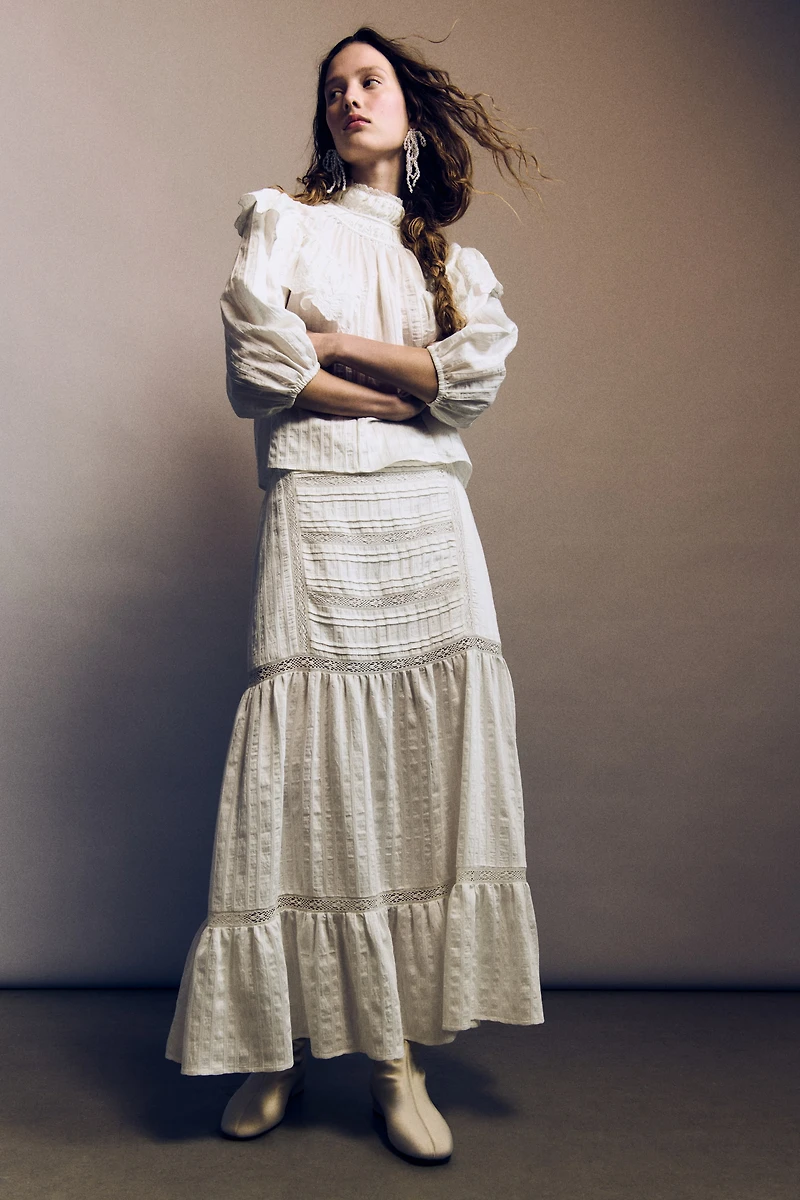 Jupe maxi avec dentelle