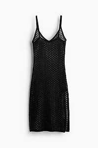 Hole-Knit Mini Beach Dress
