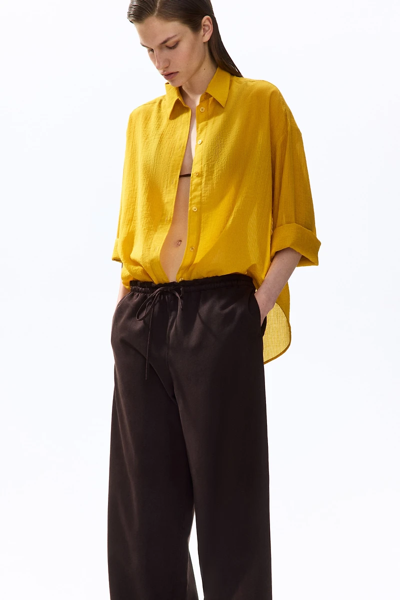 Wide-Cut Paper-Bag Pants