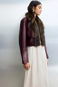 Veste courte en tissu enduit