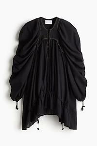 Robe en coton froissé