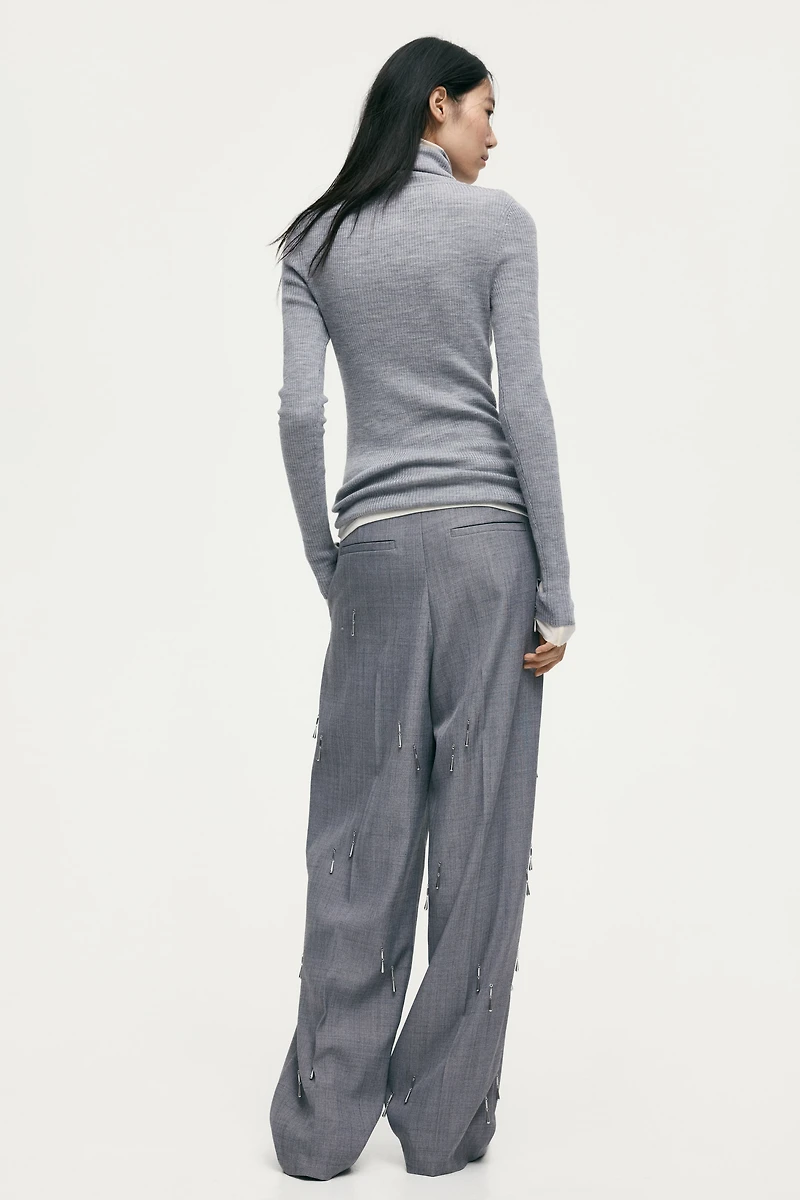 Merino Wool Turtleneck Top