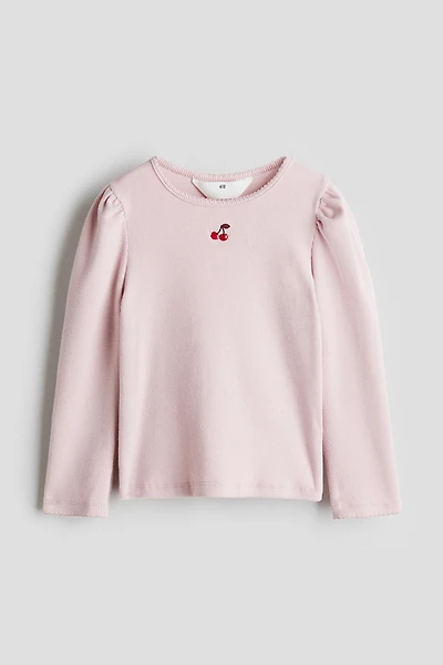 Haut en jersey à bords picots