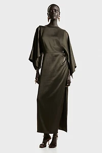 Satin Cape Dress