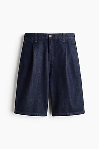 Baggy Pleated Denim Shorts