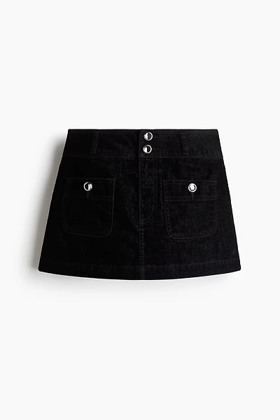 Rhinestone-Button Mini Skirt