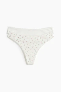 Lot de 2 culottes tanga en pointelle
