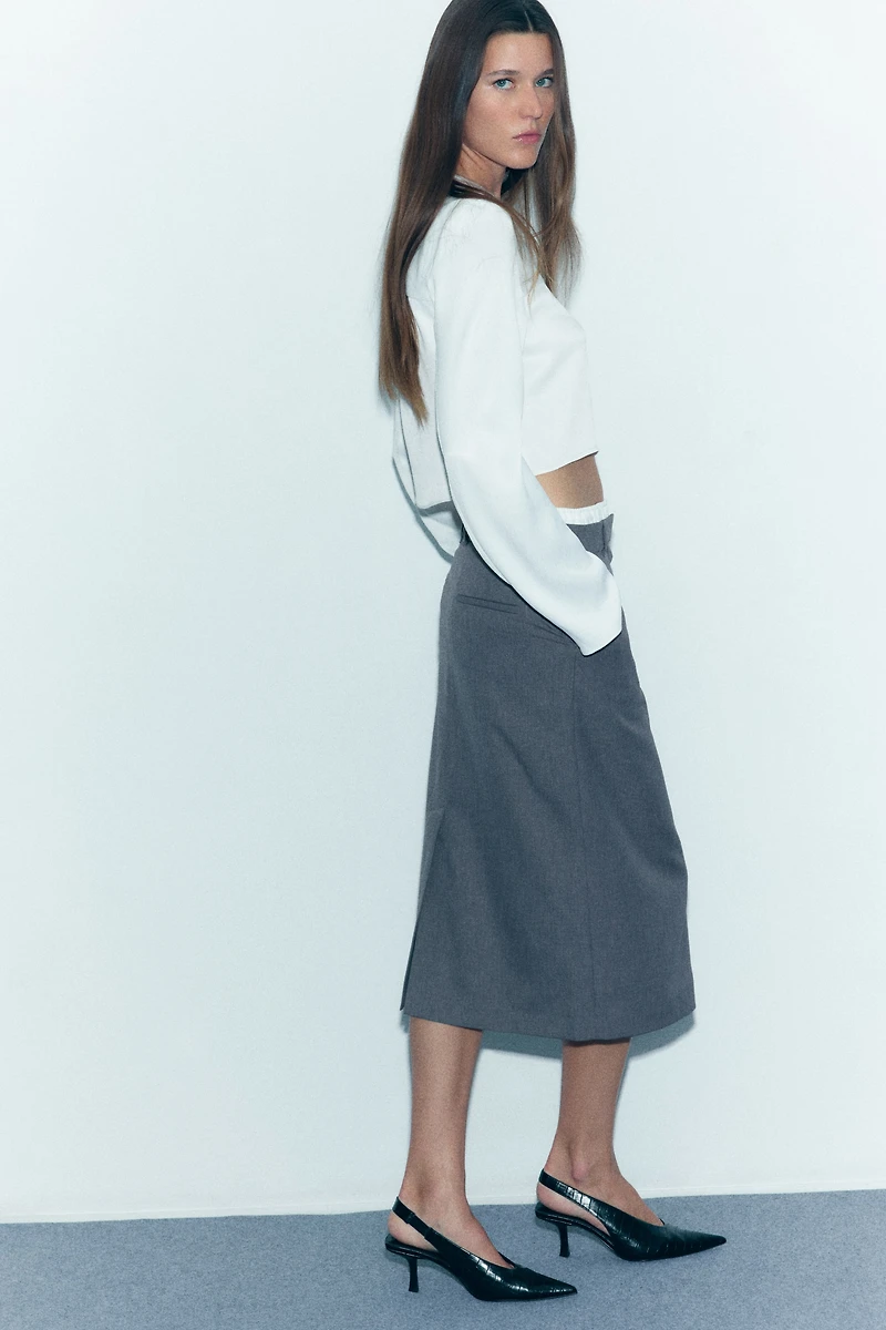 Double-Waistband Pencil Skirt