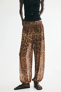 Mesh Balloon-Leg Pants