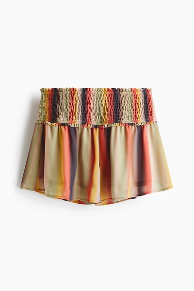 Smocked-Waist Mini Shorts