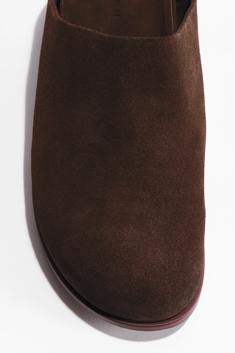 Suede Footbed Mules