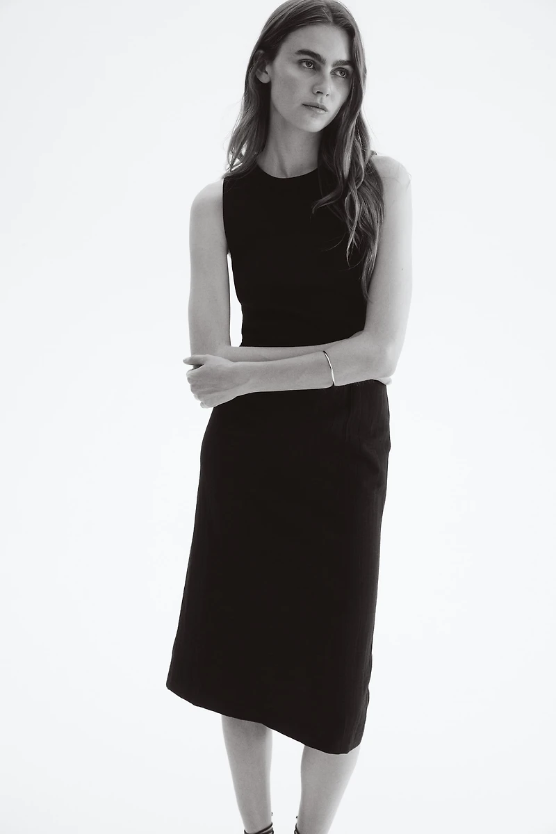 Crinkled Pencil Skirt