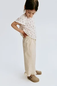 Linen-Blend Drawstring Pants