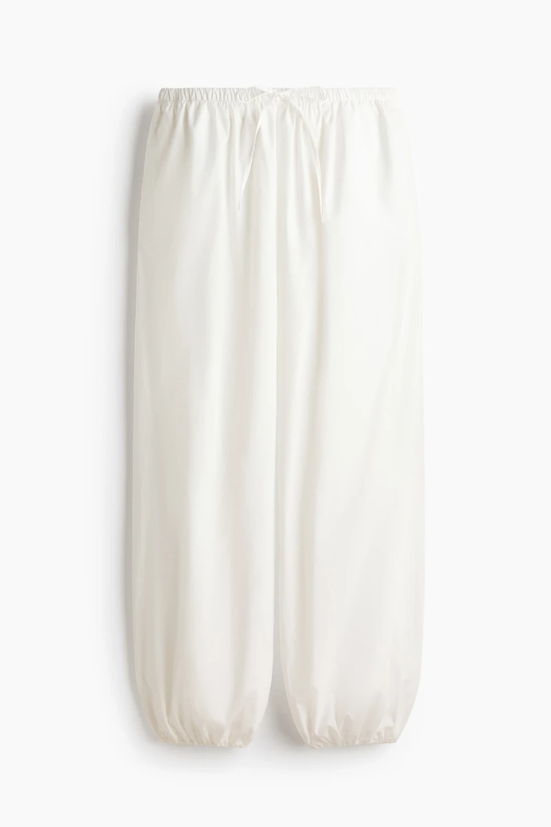 Cotton Balloon-Leg Pants