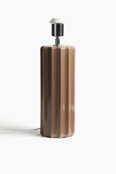 Pied de lampe cannelé en grès cérame