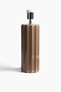 Pied de lampe cannelé en grès cérame