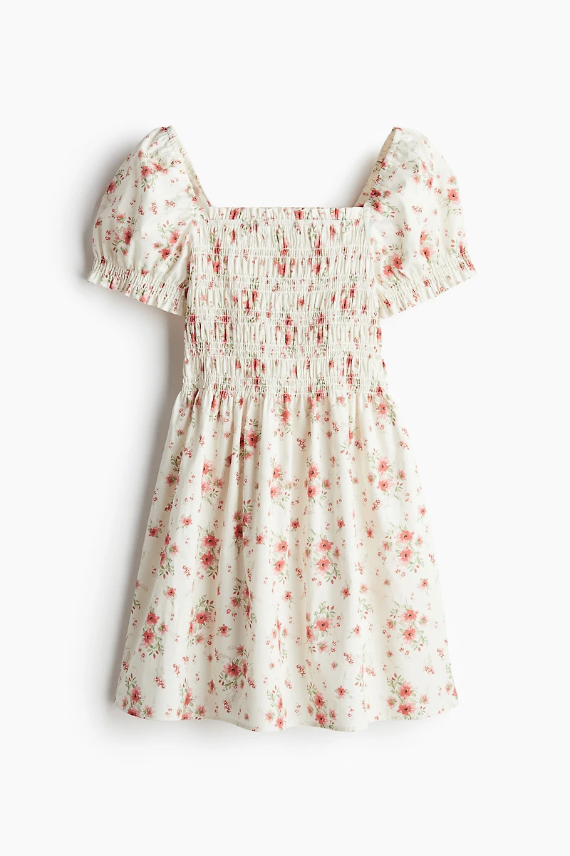 Smocked Poplin Dress