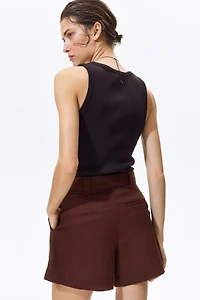 Pleat-Front Shorts