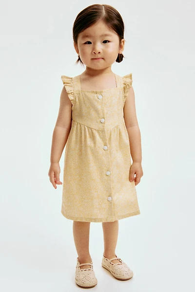Ruffle-trimmed Cotton Dress