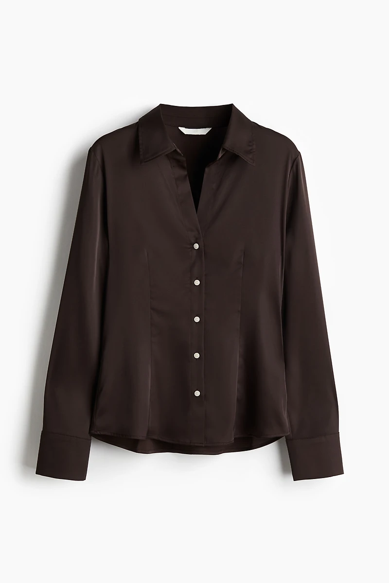Fitted Satin Shirt