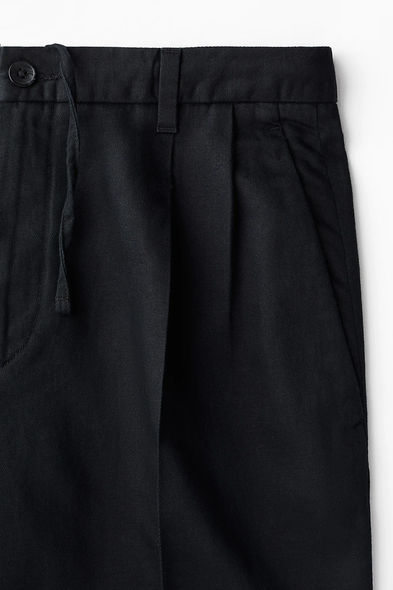 Loose-Fit Linen-Blend Pants