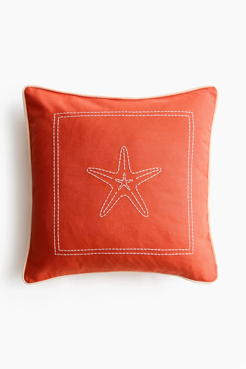 Embroidered-Motif Cushion Cover