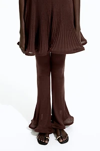 Pantalon en tricot côtelé de soie mélangée