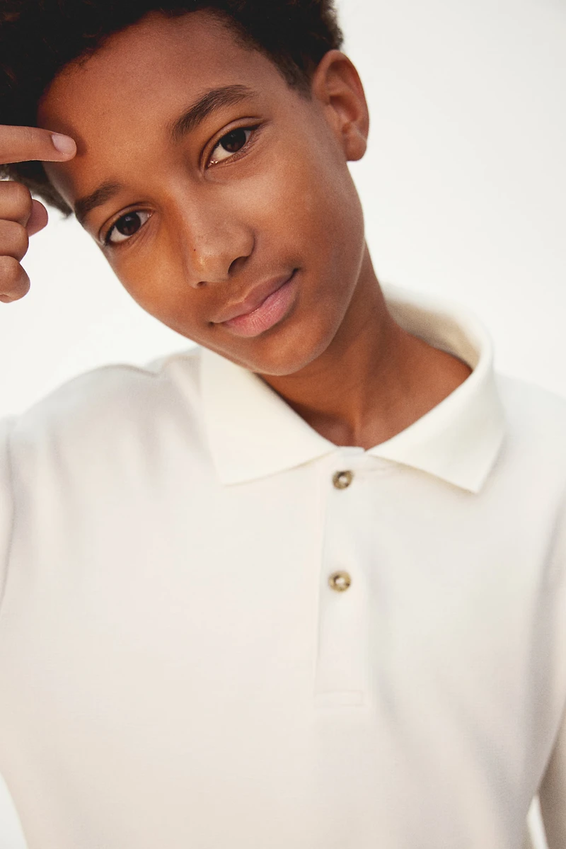 Waffled Polo Shirt