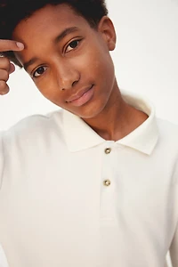 Waffled Polo Shirt
