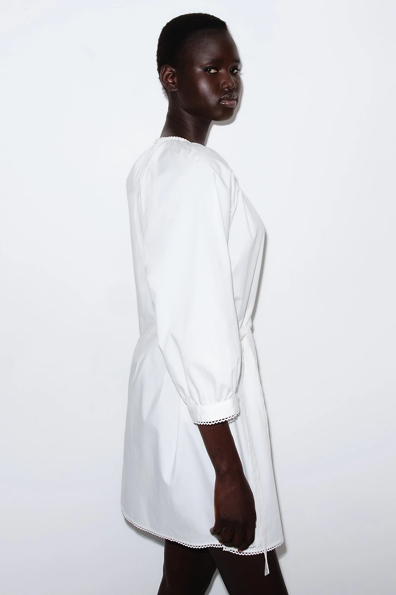 Picot-Trimmed Dress