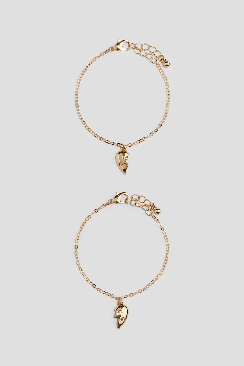 Lot de 2 bracelets l'amitié