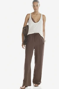 Wide-cut Pull-on Pants