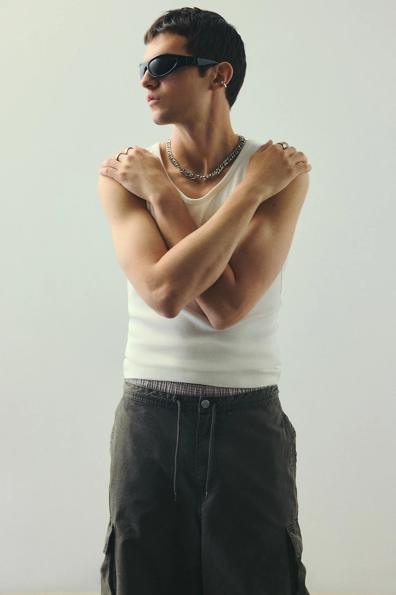 Loose-Fit Washed Cargo Pants