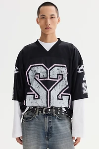 Oversized Printed Mesh T-Shirt