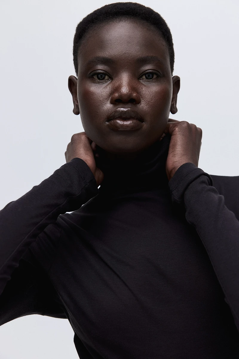 Pima Cotton Turtleneck Top