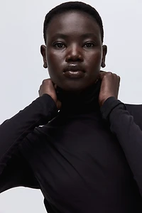 Pima Cotton Turtleneck Top