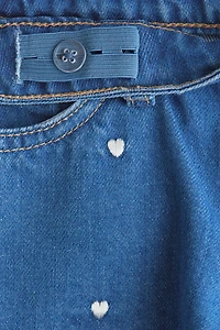 Short en denim avec détails brodés