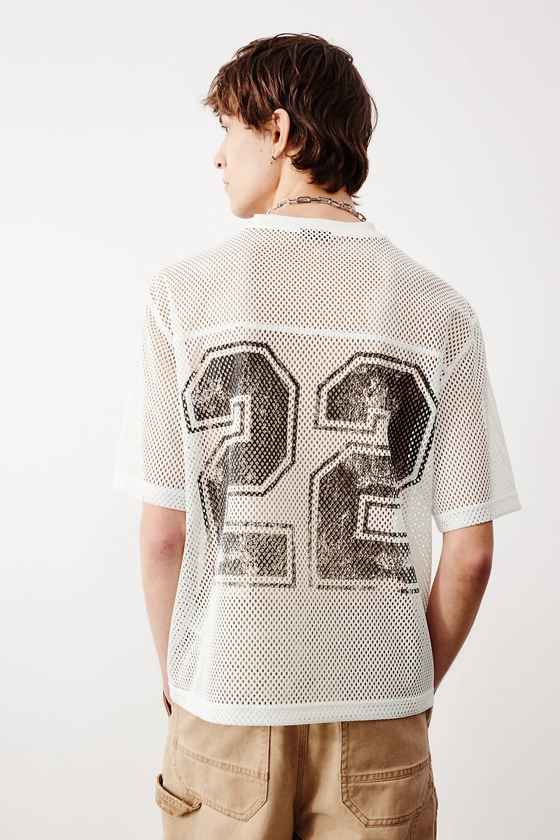 T-shirt ample en filet imprimé