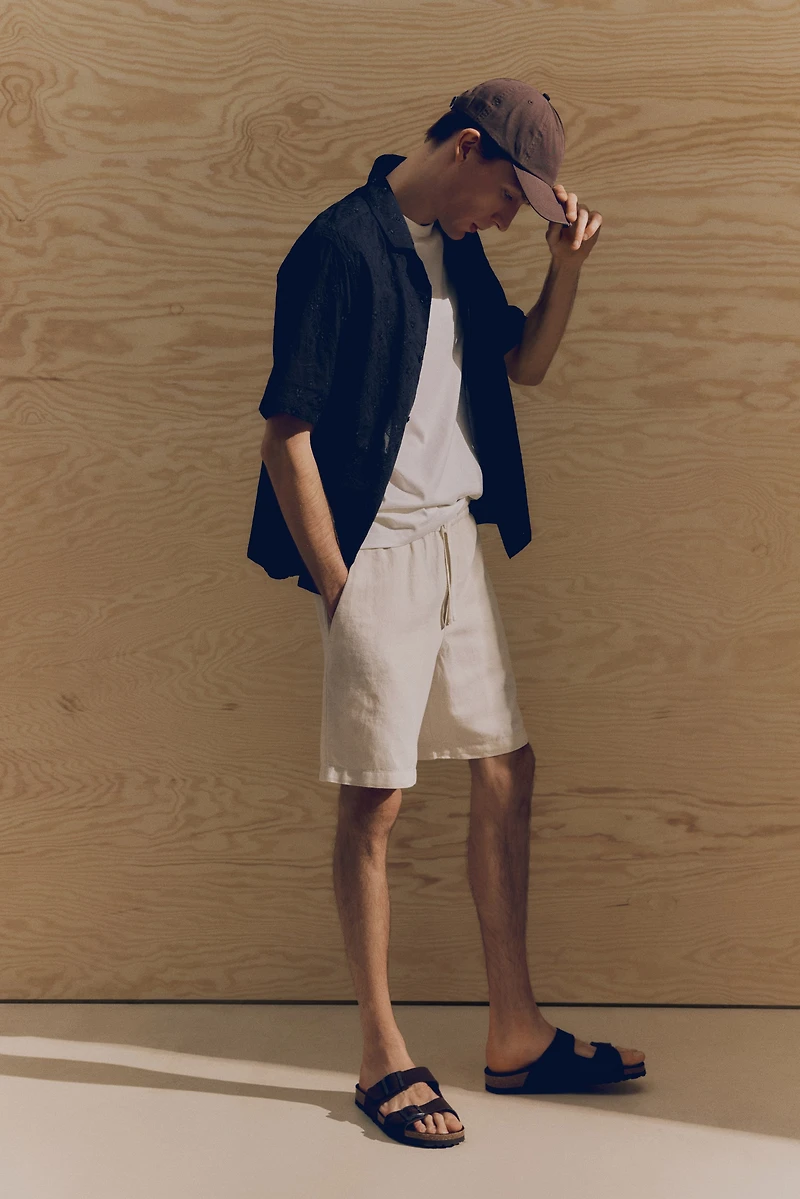 Relaxed-Fit Linen-Blend Shorts