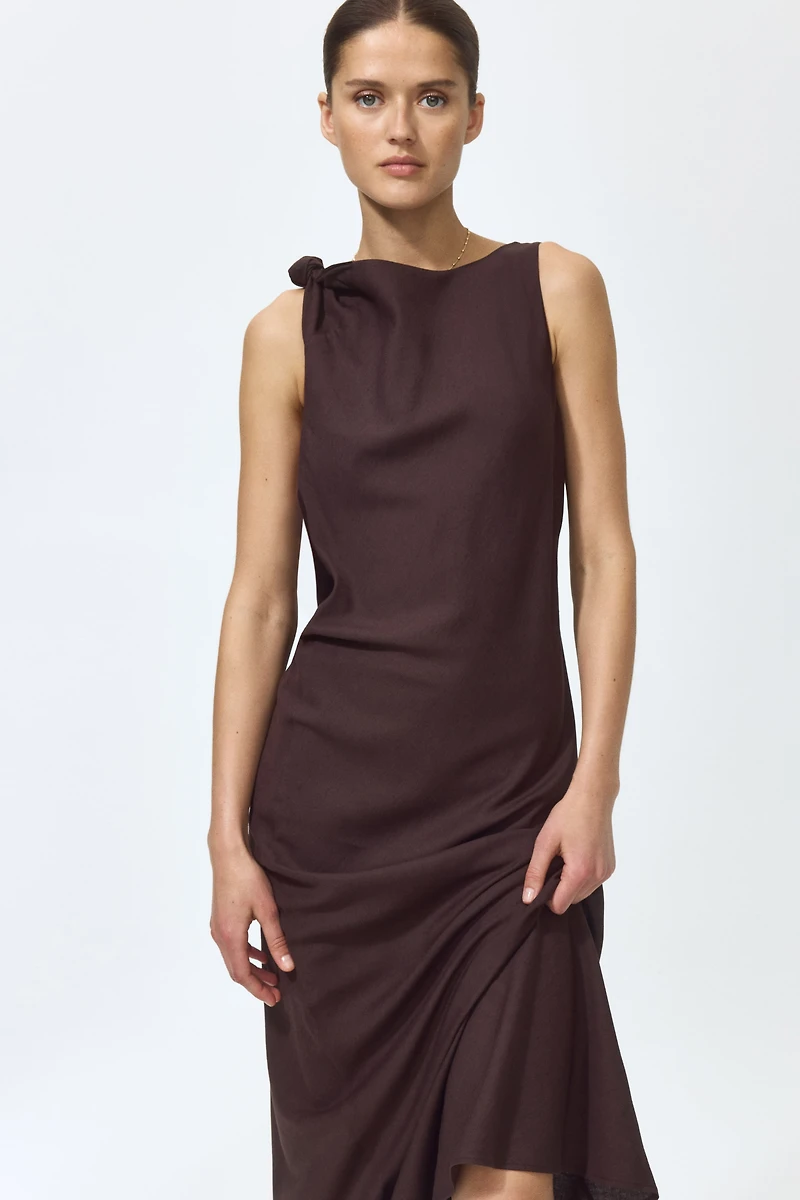 Sleeveless Linen-Blend Dress