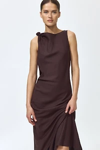 Sleeveless Linen-Blend Dress