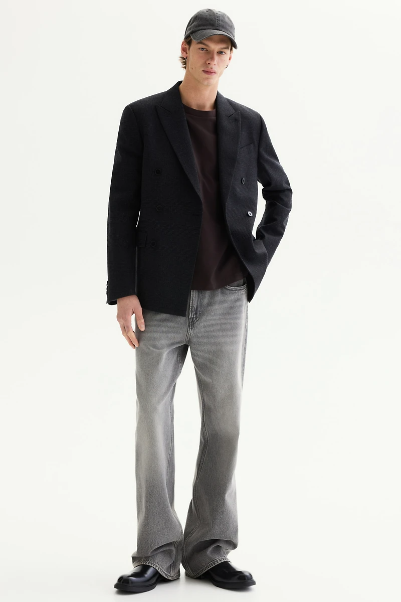 Veste croisée classique en laine mélangée