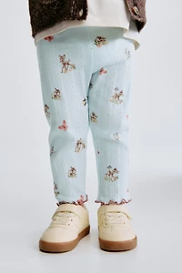 Printed Pointelle Leggings