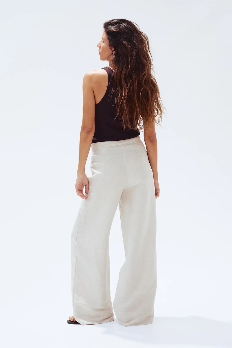 Pantalon en lin mélangé