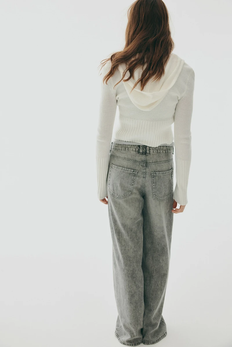 Hooded Cardigan with Zipper