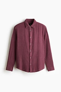 Regular-Fit Cotton Muslin Shirt
