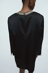 Chain-Detail Shift Dress