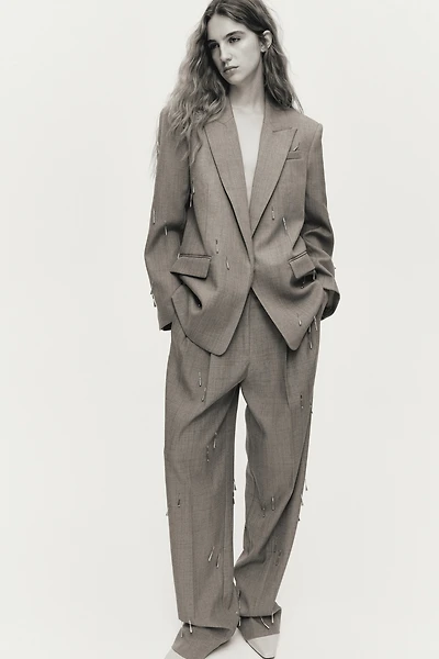 Pantalon avec perles de fantaisie