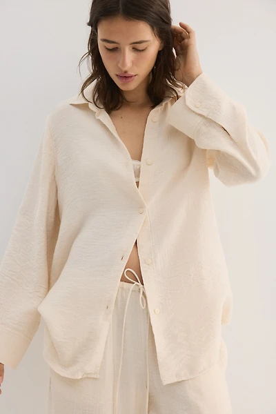 Crinkled Viscose-Blend Shirt